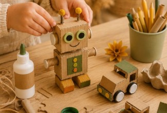 Yaratıcı atölye — geri dönüşüm malzemelerinden robot yapımı